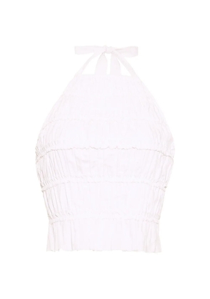 Cara Cara Peony smocked-cotton top - White