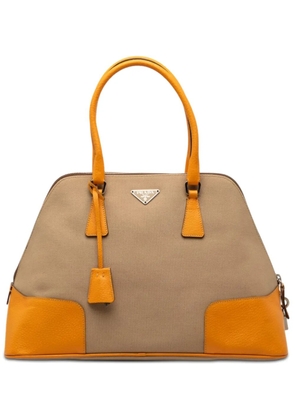 Prada Pre-Owned 2019-2026 Cinghiale Trimmed Canapa Dome handbag - Yellow