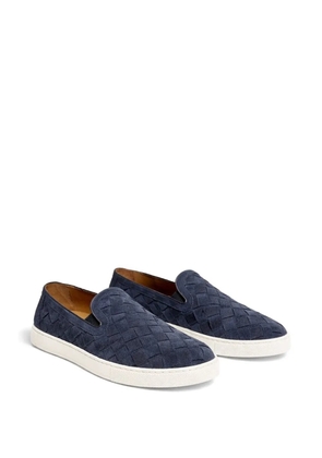 Poche Paris woven-suede loafers - Blue