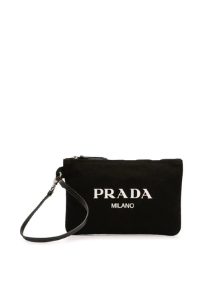 Prada Pre-Owned 2000-2026 Canapa Canvas Logo Wrislet pouch - Black