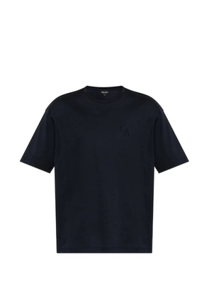Giorgio Armani logo-embroidered T-shirt - Blue