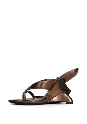 Marc Ellis tie-fastening wedge sandals - Brown