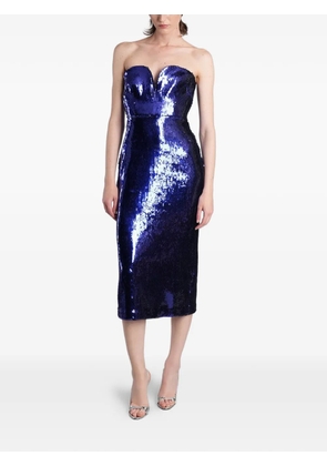 Alex Perry sequin-embellished strapless midi dress - Blue