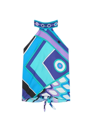 PUCCI Vivara-print halterneck top - Blue