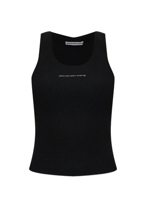Alexander Wang logo-print ribbed tank top - Black