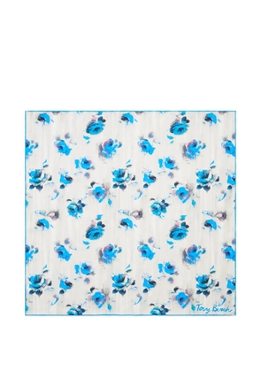 Tory Burch blue roses neckerchief