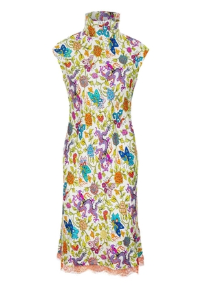 Shanghai Tang silk floral-print dress - White