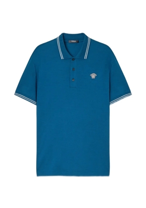 Versace Medusa Pop embroidered piqué polo shirt - Blue