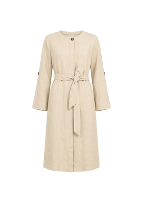 Max Mara belted linen midi dress - Neutrals
