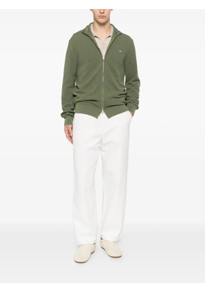 Gant zip-up waffle-knit cardigan - Green