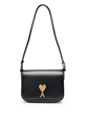 AMI Paris Paris Paris leather shoulder bag - Black