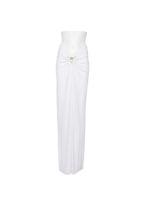 Christopher Esber Bezel Quartz ruched maxi skirt - White