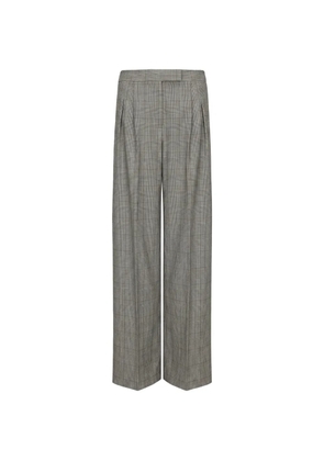 Situationist check-pattern wool tailored trousers - Grey