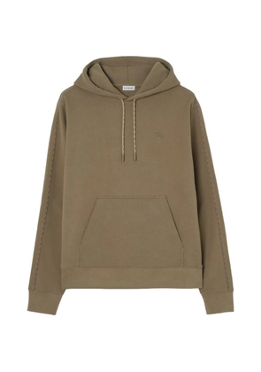 Burberry Check-piping cotton hoodie - Brown