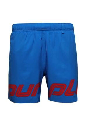 Purple Brand logo-detail shorts - Blue