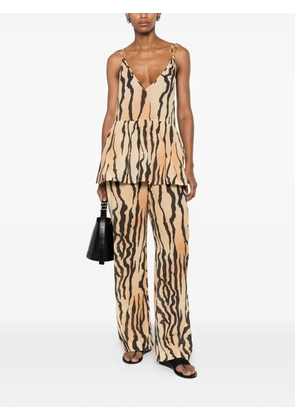 Nanushka Miley tiger-print blouse - Orange