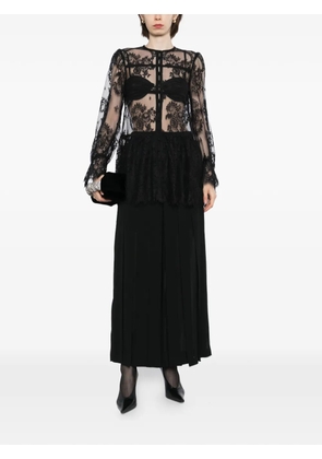 FETICO lace-panelled peplum-hem blouse - Black