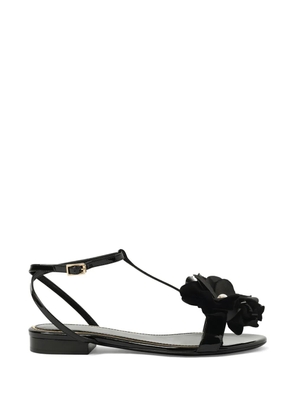 Lanvin floral-embellished T-bar sandals - Black