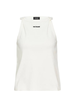 We11done logo-print sleeveless top - White