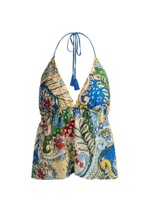 alice + olivia Karolina floral-print halter top - Yellow