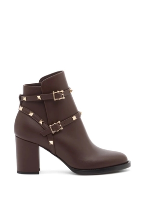 Valentino Garavani Rockstud ankle boot in calfskin 70mm - Brown