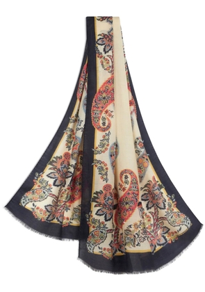 ETRO paisley-print fringed scarf - Neutrals