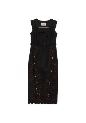 Vita Kin Vanina floral-embroidered midi dress - Black