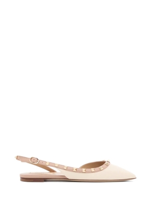 Valentino Garavani Rockstud calfskin flap pumps - Neutrals