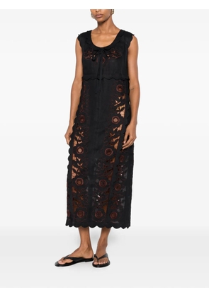 Vita Kin Vanina floral-embroidered midi dress - Black