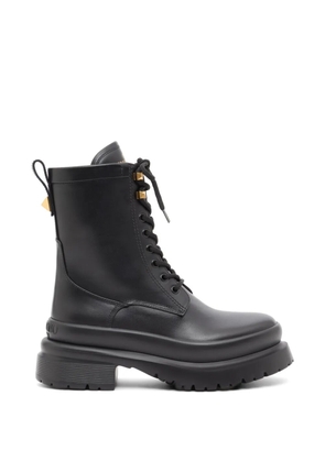 Valentino Garavani Roman Stud combat boot in calfskin 50 mm - Black