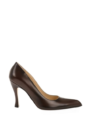 LOEWE curved-heel leather pumps - Brown