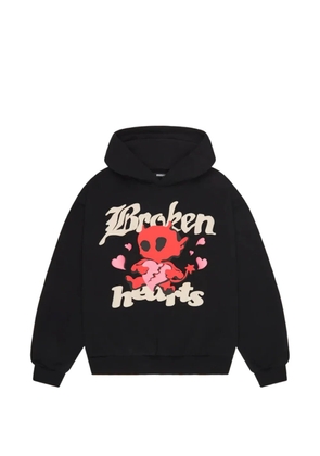 BROKEN PLANET Broken Hearts graphic-print hoodie - Black