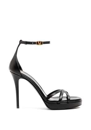 Valentino Garavani Eveninglam 120mm calfskin platform sandals - Black