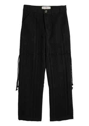 Song For The Mute chain-lace wide-leg trousers - Black