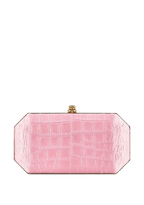 Tyler Ellis small Perry stamped-satin clutch bags - Pink