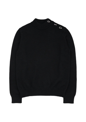 Jil Sander button-shoulder mock-neck sweater - Black
