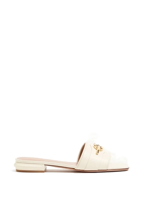 Valentino Garavani VLogoThe Bold Edition Slide sandals in calfskin 20mm - White