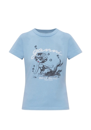 GANNI graphic-print T-shirt - Blue