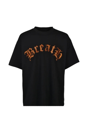 BREATH rhinestone-embellished logo-print T-shirt - Black