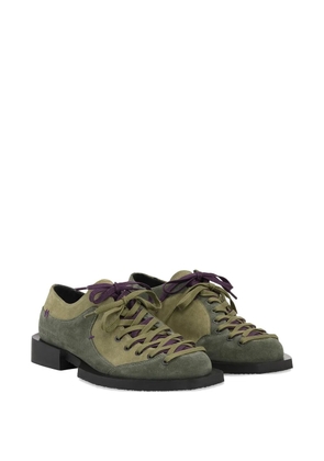 Henrik Vibskov Kelly suede panelled lace-up shoes - Green