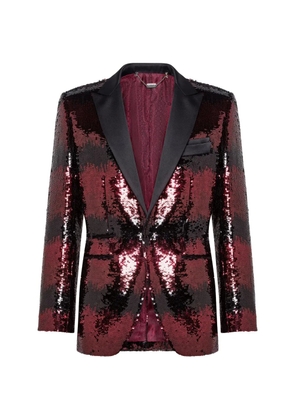 Billionaire sequined peak-lapel blazer - Red