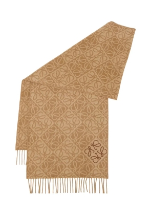 LOEWE anagram fringed scarf - Brown
