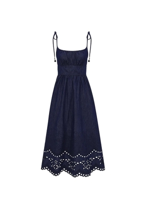 ZIMMERMANN Mahon broderie-anglaise midi dress - Blue