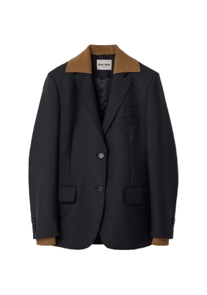 Miu Miu contrast-collar single-breasted blazer - Black