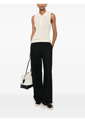 Gant pointelle-knit sleeveless polo shirt - Neutrals