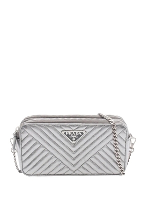 Prada Pre-Owned 2013-2026 Quilted Leather Chain crossbody bag - Silver