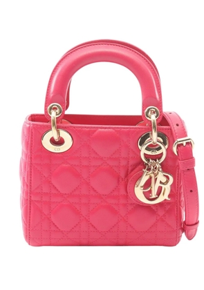 Christian Dior Pre-Owned 2010-2026 Mini Lambskin Cannage Lady Dior satchel - Pink