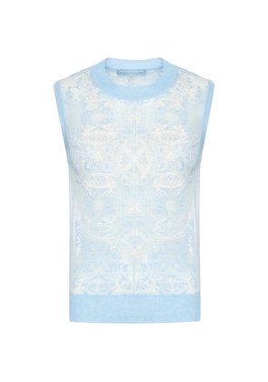 Ermanno Scervino embroidered sleeveless top - Blue