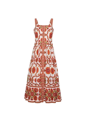 Cara Cara Margarita floral-print tiered midi dress - White