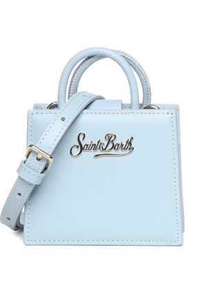 MC2 Saint Barth mini logo-plaque leather tote bag - Blue